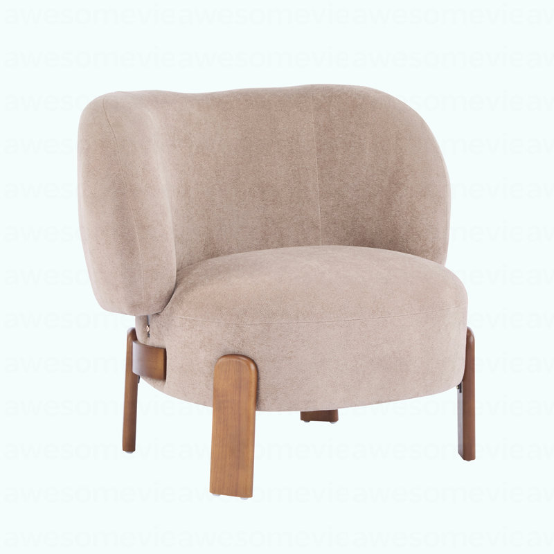 Fauteuil à oreilles moderne, Marron clair