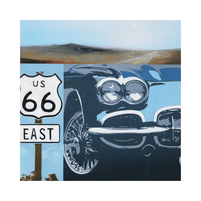 Route 66-A by KC Haxton - Wrapped Canvas Painting, 30.48 cm H x 30.48 cm W
