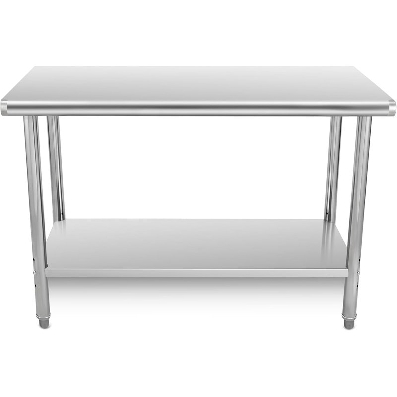 Stainless Steel Prep Table, 48*24 Inches Kitchen Work Tables with Wheels, NSF Commercial Worktable for Restaurant and Home