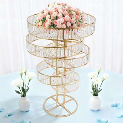 31.5''W Wedding Gold Crystal Flower Stand