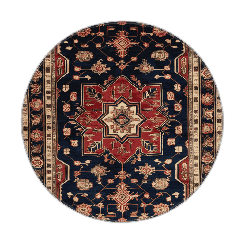 Tapis turc intérieur et extérieur brun, Rond 5 pi