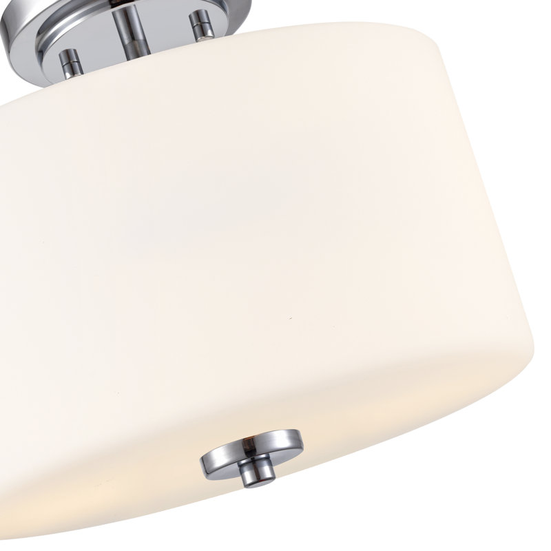 Alfred 22" 2-Light Semi-Flush Mount - Chrome, Chrome