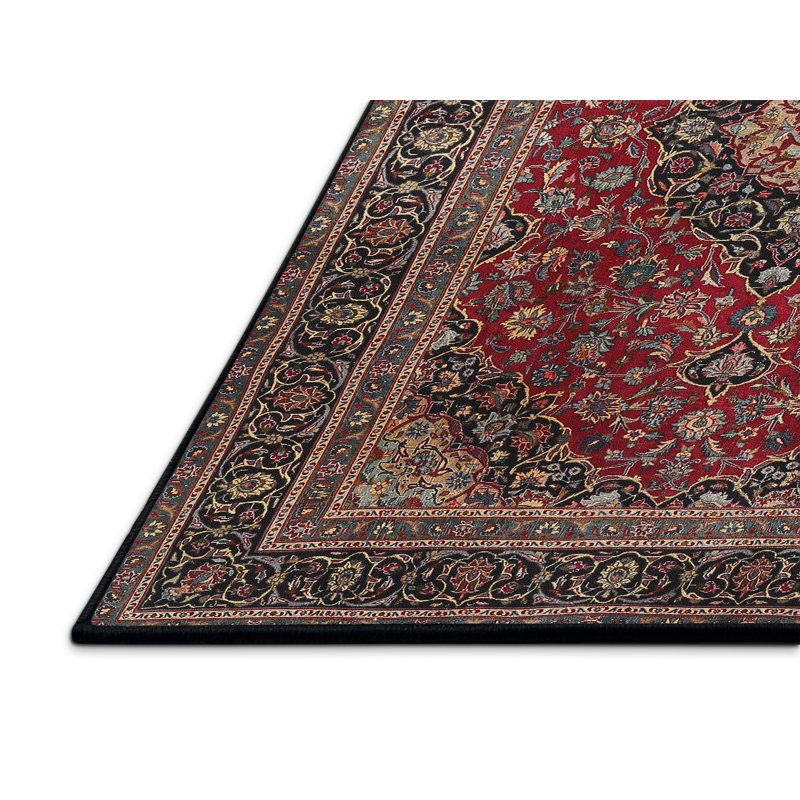 Tapis traditionnel rouge / vert Galnares, Rectangle 2 pi x 4 pi