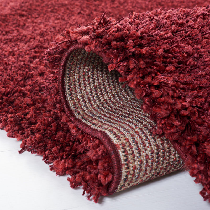 Tapis performance à poil long de couleur unie Vandoren, Maroon, Rectangle 9 pi 6 po x 13 pi