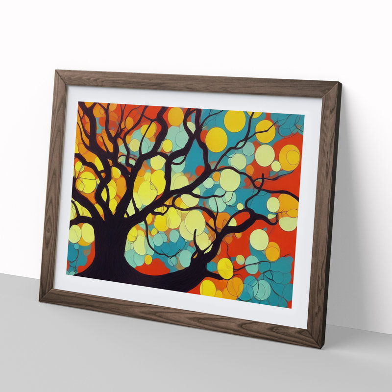 Inspiring Tree - Single Picture Frame Print, 46cm H x 64cm W x 2cm D, Walnut