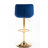 Of 2 Navy Bar Stools. Footrest & Base, Height Adjustable. Velvet + Golden Leg, Mechanical Lifting, Swivel, 23.22 In Package Depth Adjustable Base. Foam Filled