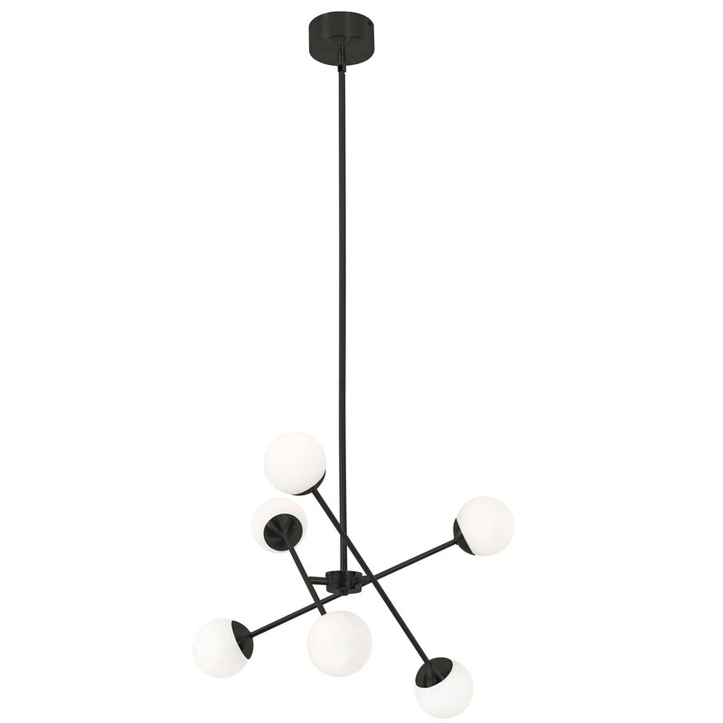 Luminaire suspendu spoutnik 6 lumières Nathir, Noir