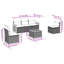 Ensemble de canapé de patio 6 pièces avec coussins en rotin de polyester noir