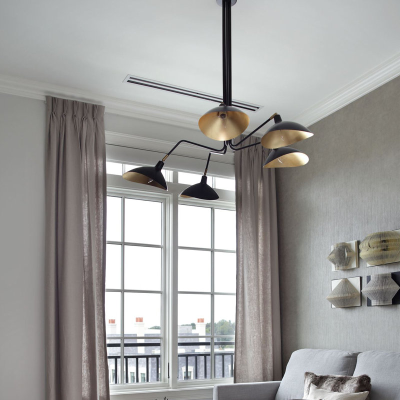 Duke 5 - Light Dimmable Geometric Chandelier, Black