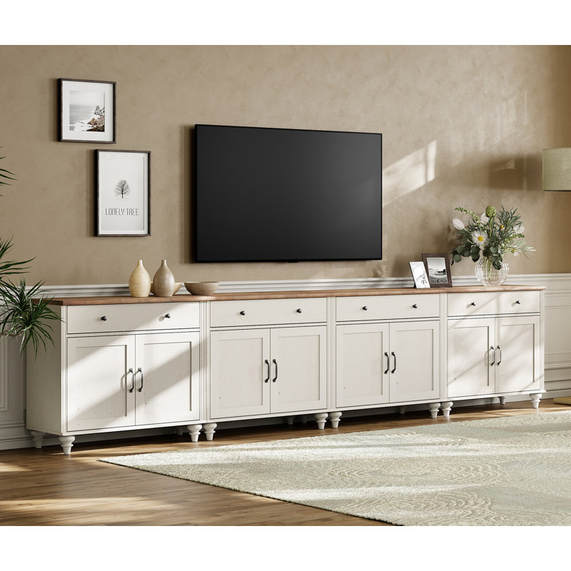 Buffet Corretta 135,4 po, Blanc / Brun