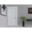 Porte intérieure simple pré-suspendue en composite avec noyau blanc à gauche avec charnières noires mates gaucher-93861293-91485611-91485606
