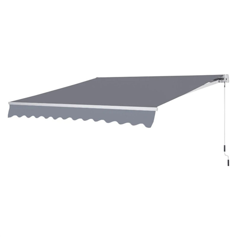 Dakota Fields Grey Cover Retractable Patio Awning, Grey, 4m W x  3m D