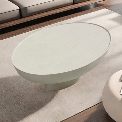 Table basse ovale en fibre de verre