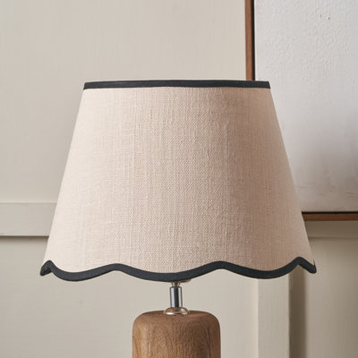 Empire Cotton Blend Lamp Shade ( Uno ) in Black and Cream