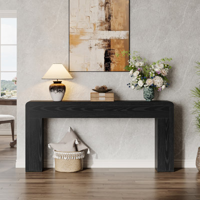 Console extra longue 70,9 pouces, canapé rustique en bois derrière le canapé