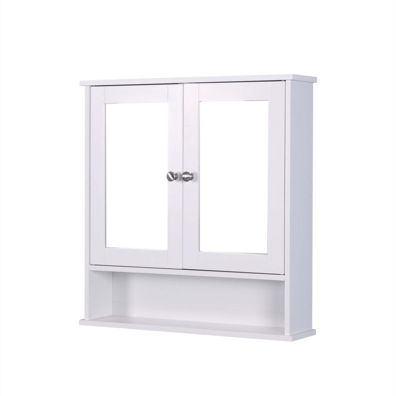 Wall Mounted Bathroom Cabinet With 2 Mirror Doors And Adjustable Shelf, Perfect For Organized Storage And Space Efficiency.
