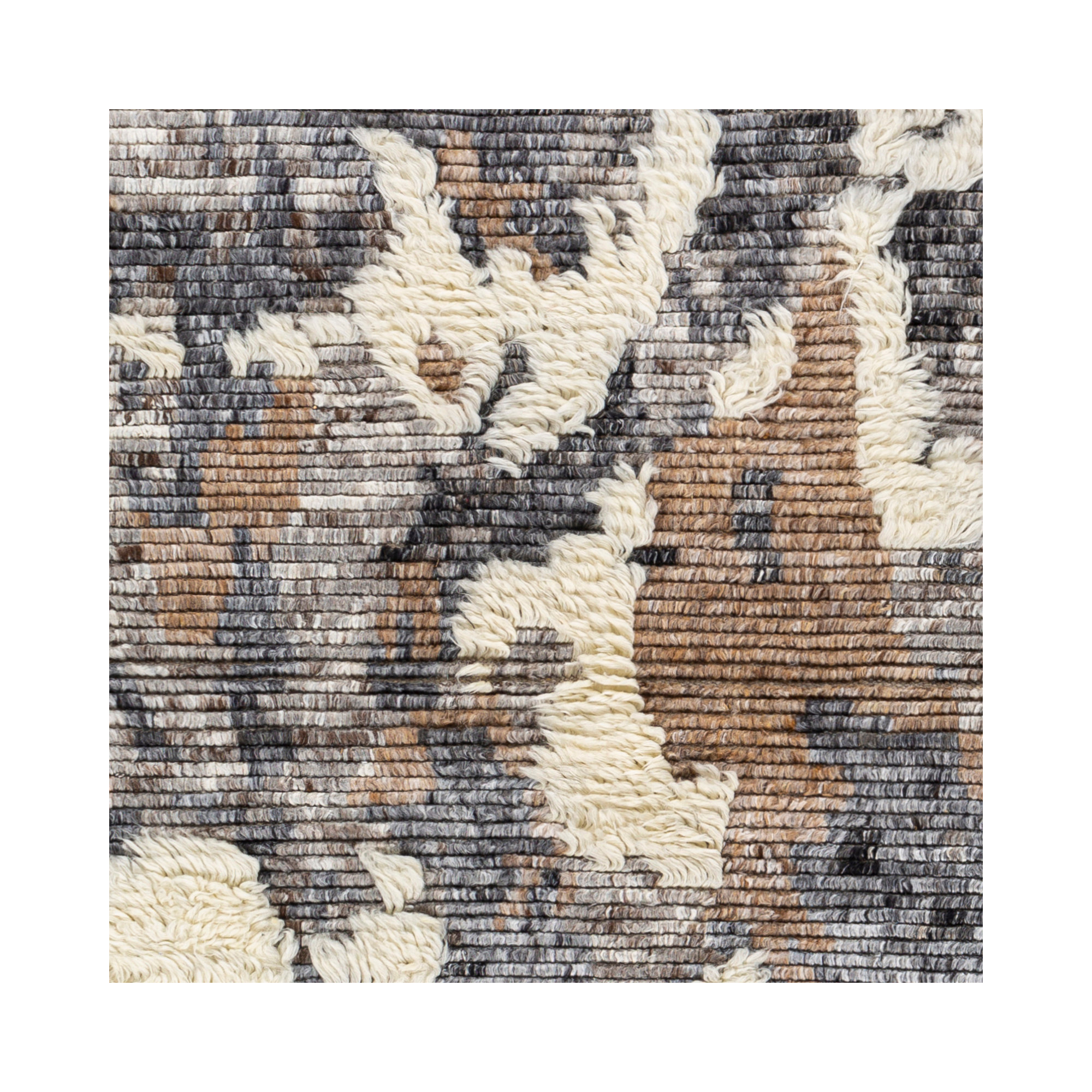 Zubi Handmade Gray/Cream/Brown Rug, Rectangle 8' x 10'
