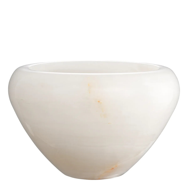 Met X Eichholtz Handmade Onyx Table Vase, 5.51" H x 8.86" W x 8.86" D