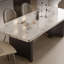 Table de salle à manger rectangulaire de couleur beige clair-4420700