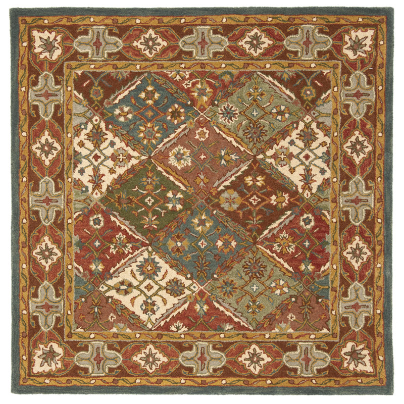 Hebron Hand Tufted Wool Oriental Rug, Square 6'