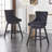 Velvet Upholstered 360° Swivel 30.7'' Height Bar Stool with Back, Nailhead Trim and Sturdy Solid Wood Legs, Comfortable Chair for Kitchen, Dining,  Restaurant-638126463-638126448-638126451