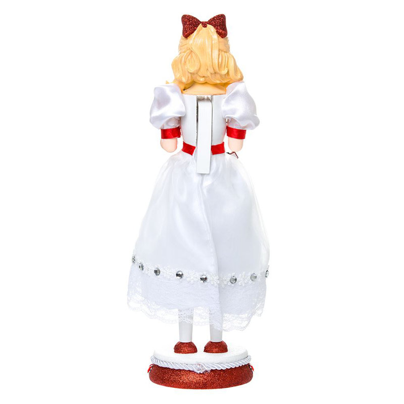15-Inch White and Pink Clara Nutcracker with Miniature Prince