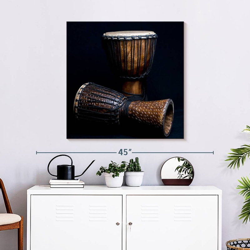 Abarca Tribal Djembe Drums, 30" H x 30" W