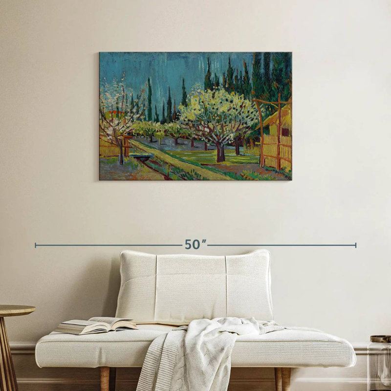 Harnek Orchard Borded By Cypresses, H 24 po x l 36 po