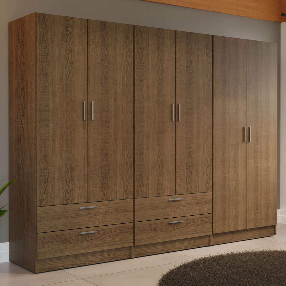 Hokku Designs 6 Doors 4 Drawers Wardrobe Set Armoire Closet Bedroom ...