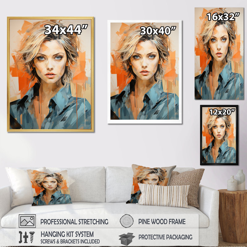 Décoration murale Pop Art Peach Pfeiffer - Femme_105815, H 32 po x l 16 po x P 1 po, Toile tendue