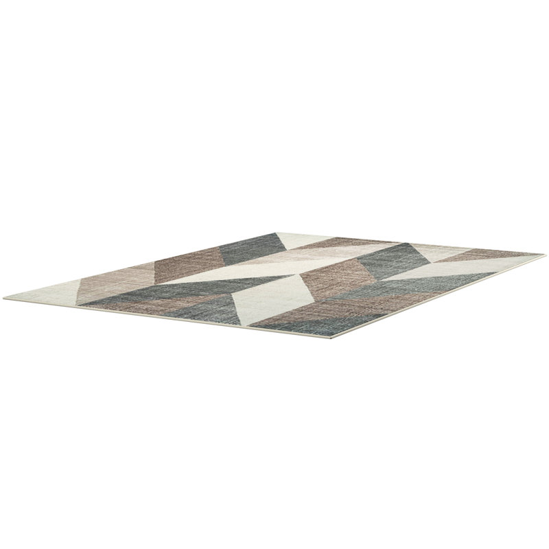 Tapis gris / brun à chevrons, Rectangle 3 pi 11 po x 5 pi 7 po