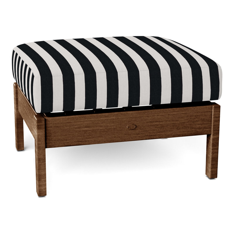 Repose-pieds Kennebunkport, Chêne, Pas de soudure, Sunbrella® ‑ Cabana à rayures minuit