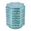 Tabouret 17 po x 17 po x 20 po avec motif Capiz, bleu multi