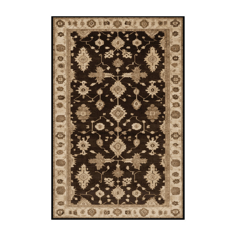 Machine Washable Overdyed Brown Area Rug, Rectangle 2' x 3'