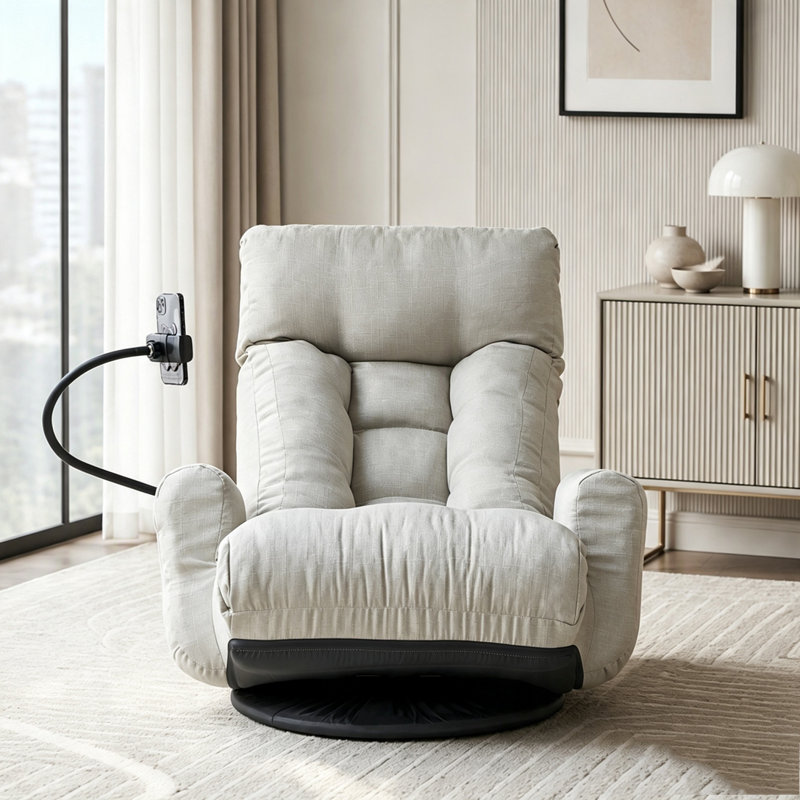 Tête et taille réglables, chaise de jeu, chaise longue dans le salon, Grey
