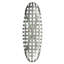 Décoration murale en métal 12,5 po x 3 po x 37,5 po avec grille, touche rétro, 100% fer, style art 12,4 x 3,1 x 37,4 chatoyant argenté