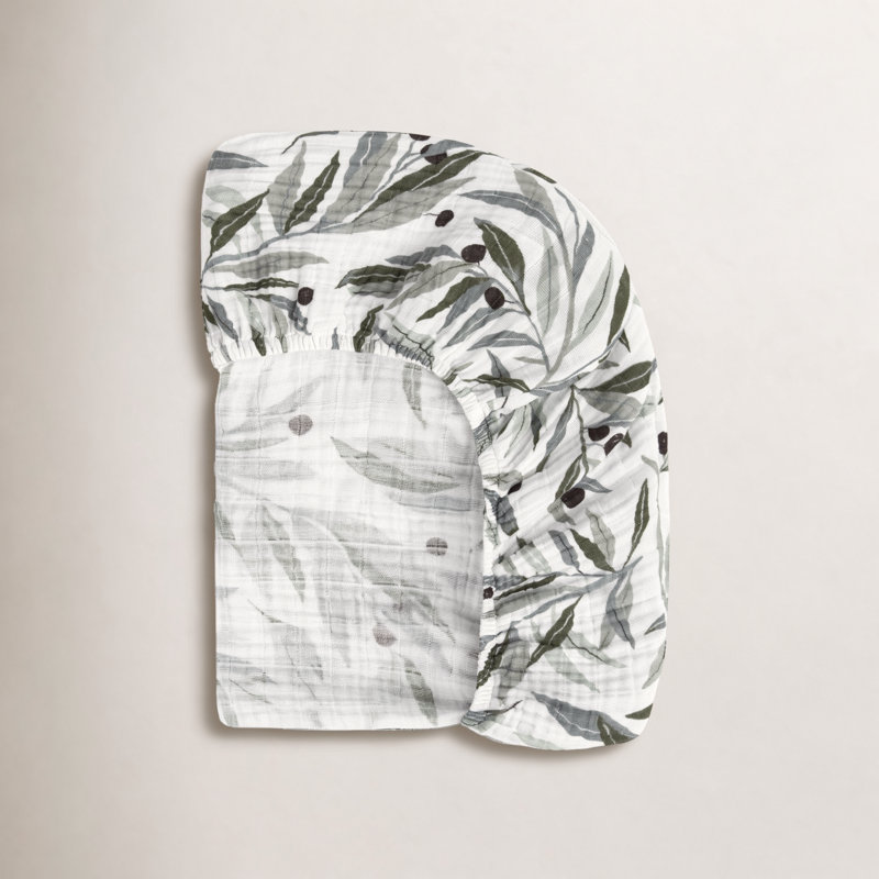 Olive Branches Fitted Crib Sheet