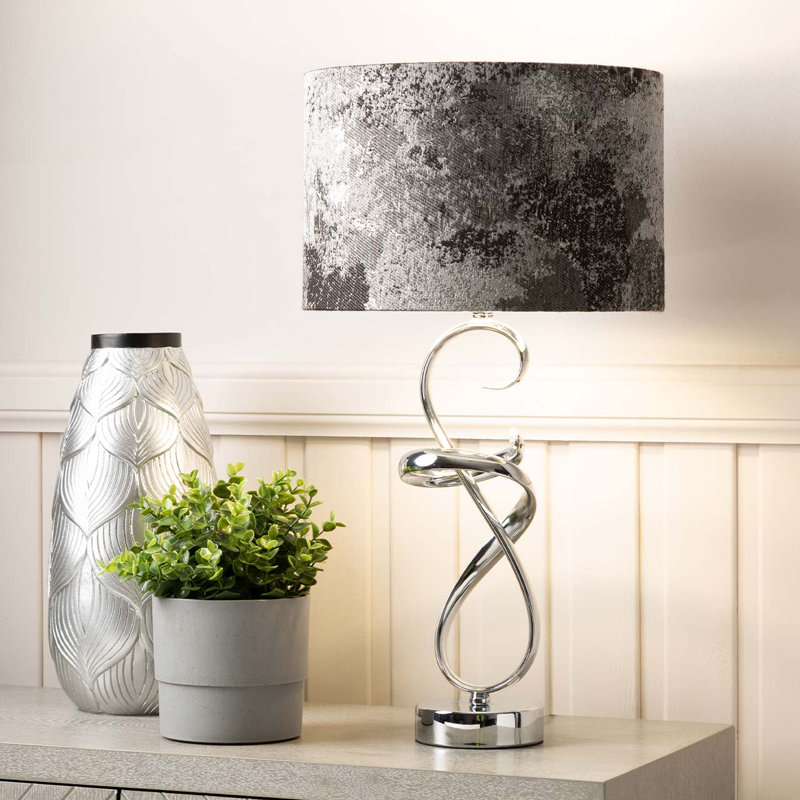 Table Lamp with Metal Base For Bedroom Furniture, Bedside Buffet Lamp with Linen Shade, Black Base/White Shade