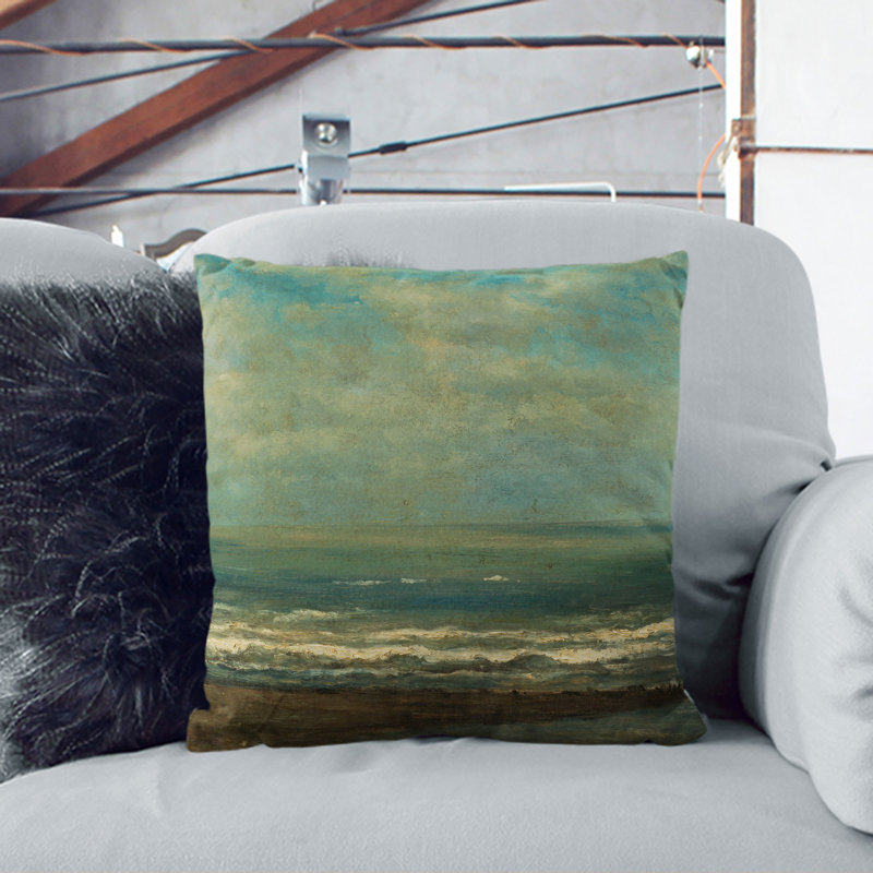Seascape at Heijst Scatter Cushion with Filling, Stone, 55cm H x 55cm W x 20cm D