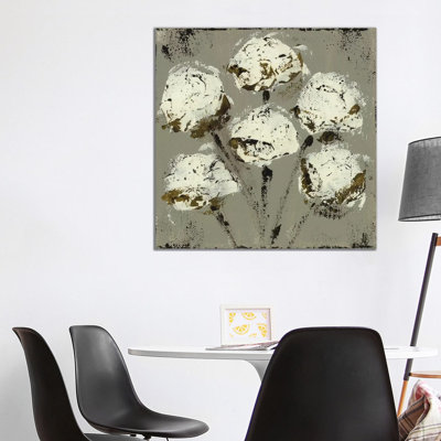 Grey Cotton Stems by Ashley Bradley - Gallery-Wrapped Canvas Giclée on Canvas