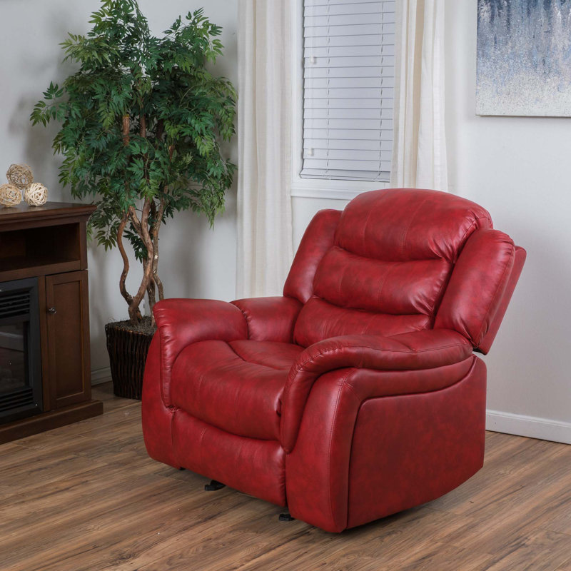 Fauteuil inclinable en similicuir, Rouge sang de bœuf