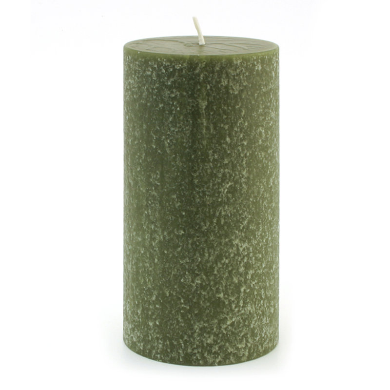 Bougie colonne non parfumée Timberline, Olive foncé, H 6 po x l 3 po x P 3 po