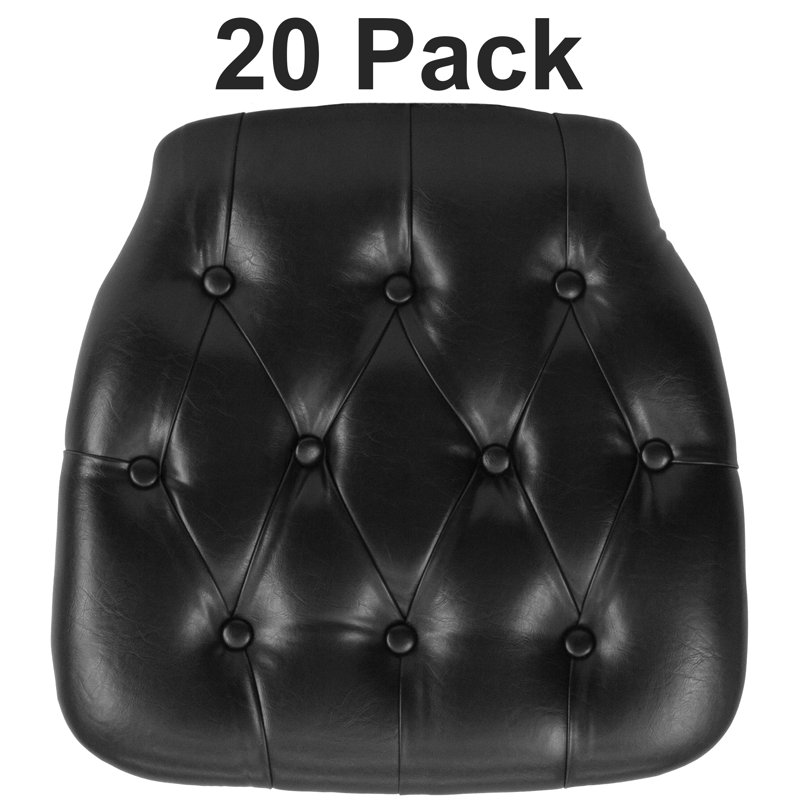 Coussin de chaise Chiavari en vinyle capitonné dur, Noir