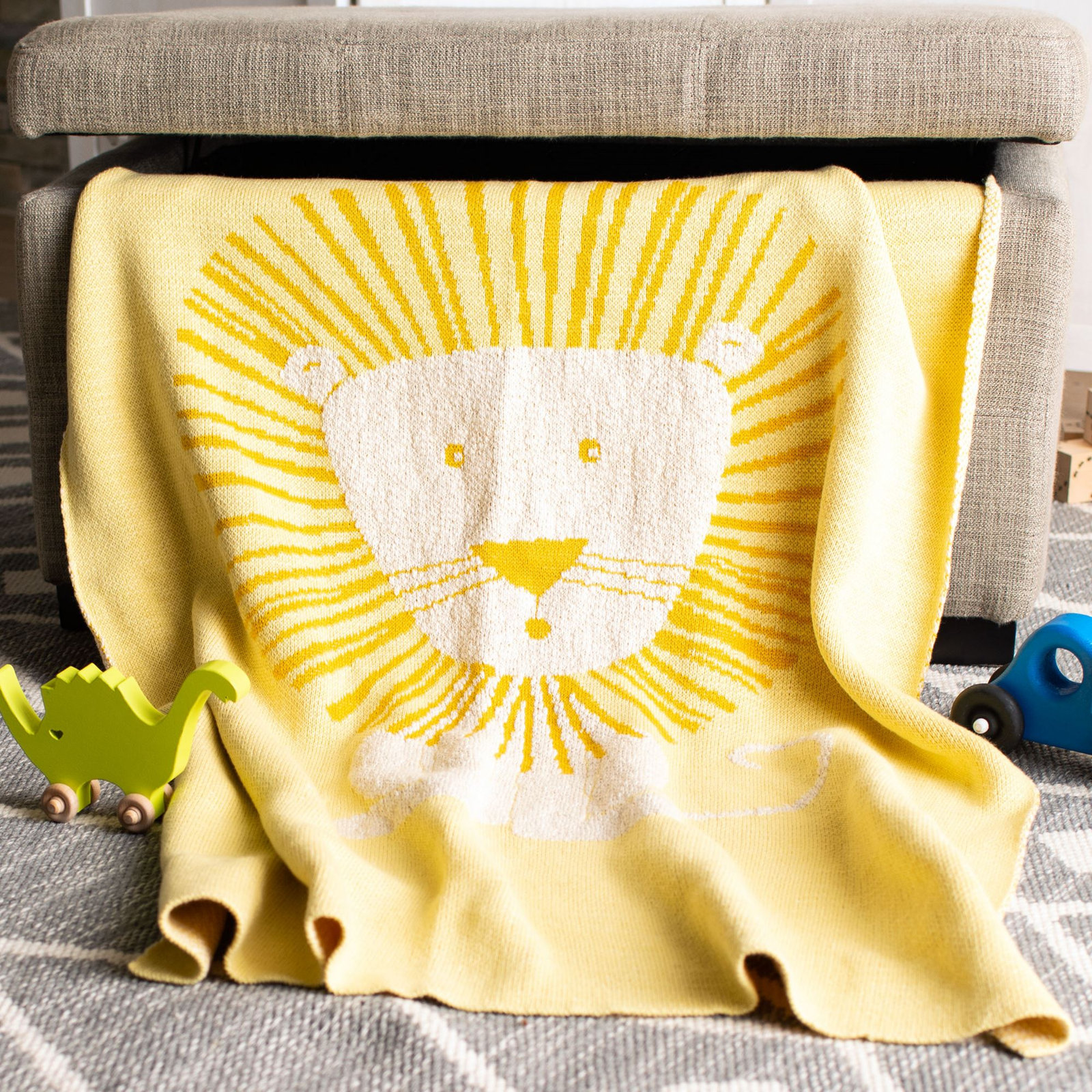 Monserrat Cotton Baby Blanket, Yellow