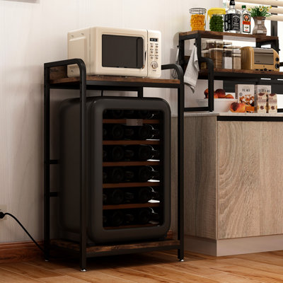 Mini-support de réfrigérateur brun avec rangement, multi-usage dans divers espaces, matériaux robustes de rangement à 4 niveaux pour dortoir et salon, espace spacieux et design