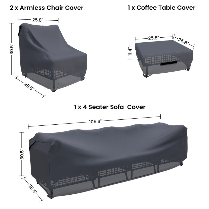 All-Weather Wicker Outdoor Conversation Set Furniture Covers For Sectional Seating Group