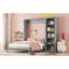 Grand lit escamotable mural avec tablettes, gris-129034577-129034579