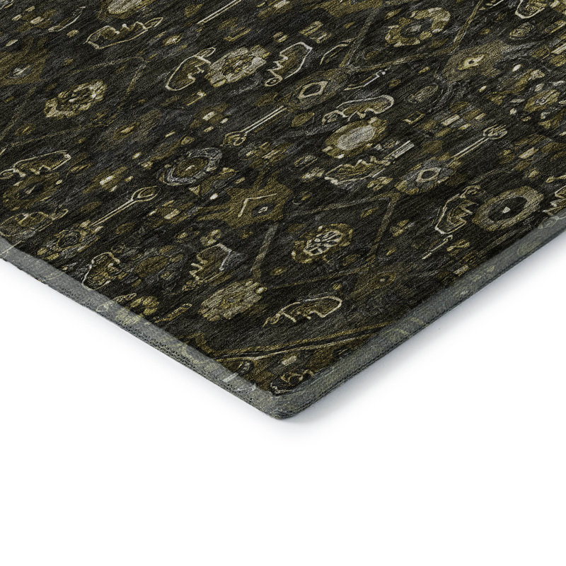 Premium Machine Washable Barry AMF1225 Medallion Rug, Rectangle 5' x 7'6"