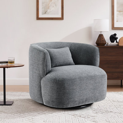 Bernado 31.1'' Wide Fabric Swivel Barrel Chair