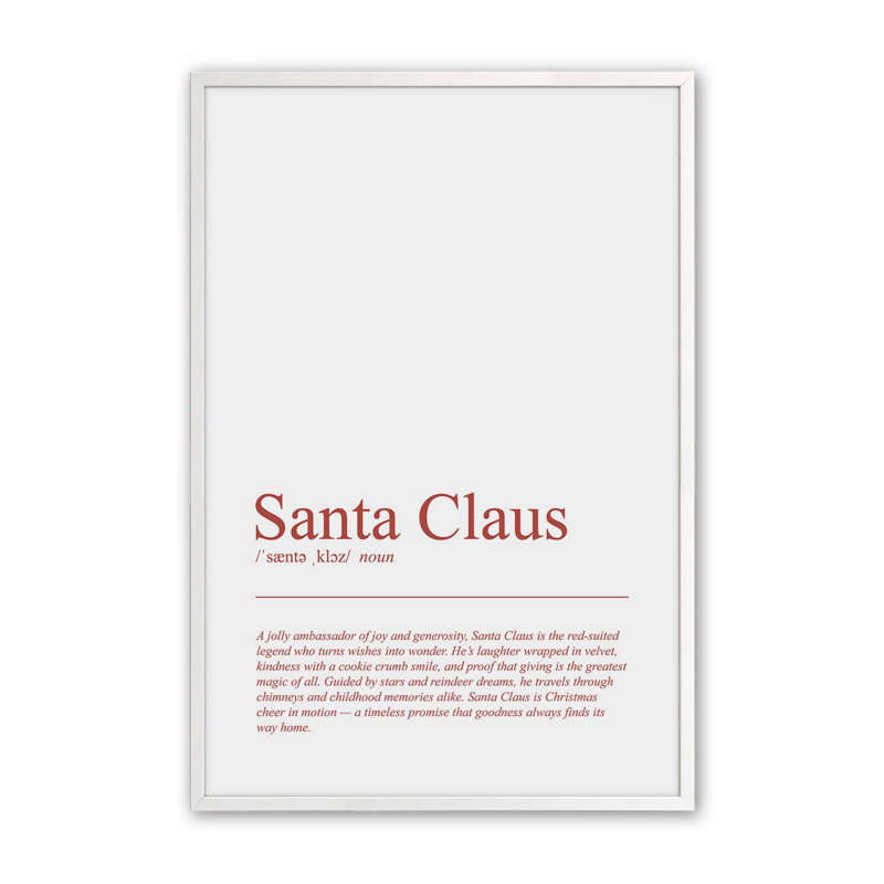 «Simply Santa», reproduction d'art, 16 po x 20 po, Blanc opaque
